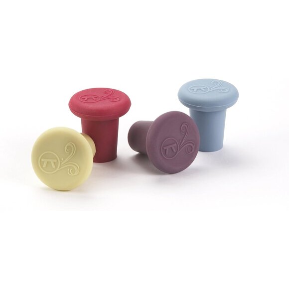 Other - B229 Silicone Wine Bottle Stoppers, Set of 4, Assorted
